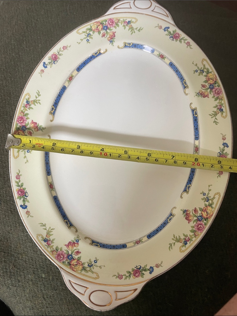 Pareek Johnson Bros Vintage Floral Ivory Serving Platter with Blue Accents - Picture 8 of 8